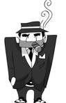 1252735-Clipart-Of-A-Grayscale-Mafia-Mobster-Man-Smoking-A-Cigar-Royalty-Free-Vector-Illustration